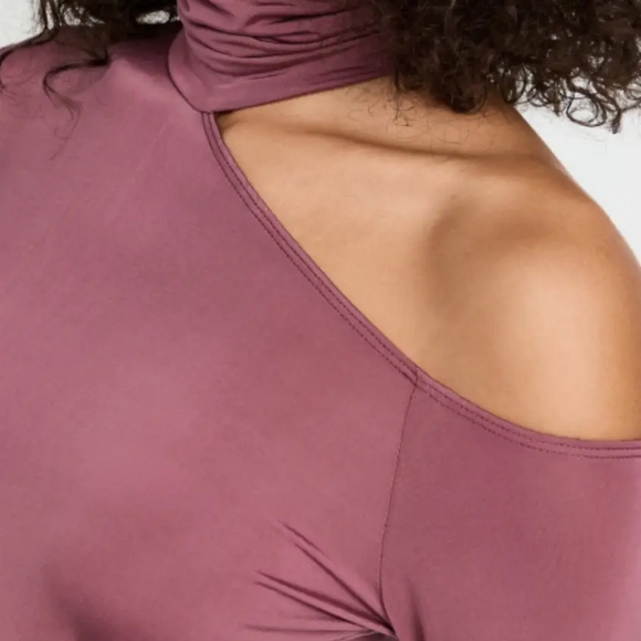 Jonathan Simkhai STANDARD Caden Slinky Jersey Cut Out Top in Plum XS NWT - Picture 3 of 8